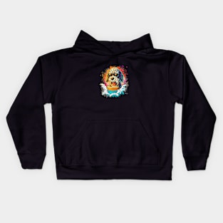 Colourful Cool Golden Doodle Dog with Sunglasses Kids Hoodie